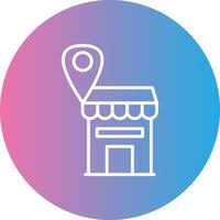 Shop Location Line Gradient Circle Icon vector