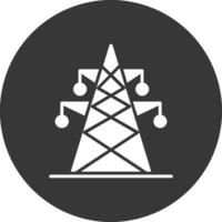 Electric Tower Glyph Inverted Icon vector