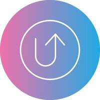 U Turn Line Gradient Circle Icon vector