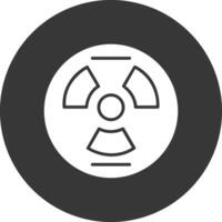 icono de glifo nuclear invertido vector