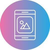 Mobile App Line Gradient Circle Icon vector