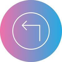 Turn Line Gradient Circle Icon vector