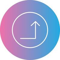 Turn Up Line Gradient Circle Icon vector