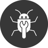 Bug Fixing Glyph Inverted Icon vector