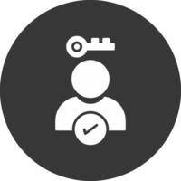 Authentication Glyph Inverted Icon vector