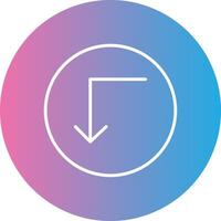 Turn Down Line Gradient Circle Icon vector