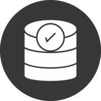 Database Glyph Inverted Icon vector