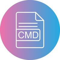 CMD File Format Line Gradient Circle Icon vector