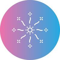 Firework Line Gradient Circle Icon vector