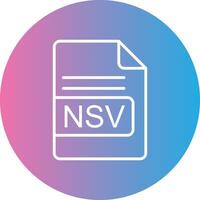 NSV File Format Line Gradient Circle Icon vector