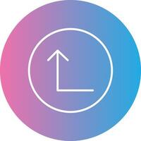 Turn Up Line Gradient Circle Icon vector