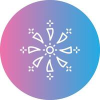 Firework Line Gradient Circle Icon vector