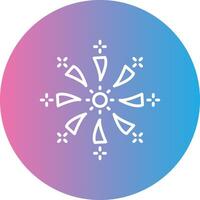 Firework Line Gradient Circle Icon vector