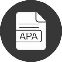 apa archivo formato glifo invertido icono vector