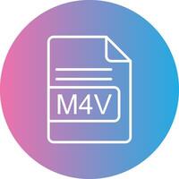 m4v archivo formato línea degradado circulo icono vector
