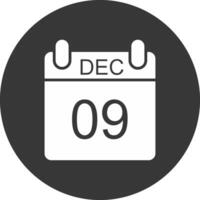 December Glyph Inverted Icon vector