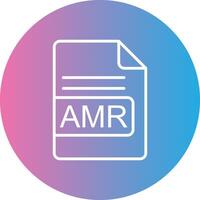 AMR File Format Line Gradient Circle Icon vector