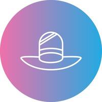 sombrero línea degradado circulo icono vector