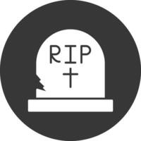 lápida sepulcral glifo invertido icono vector