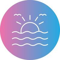 Sunrise Line Gradient Circle Icon vector