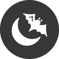 Halloween Moon Glyph Inverted Icon vector