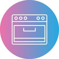 Cooking Stove Line Gradient Circle Icon vector