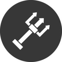 Trident Glyph Inverted Icon vector