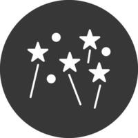 Fireworks Glyph Inverted Icon vector