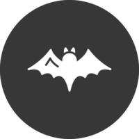 Bat Glyph Inverted Icon vector