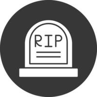 cementerio glifo invertido icono vector