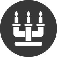 Candelabra Glyph Inverted Icon vector