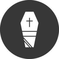 Coffin Glyph Inverted Icon vector