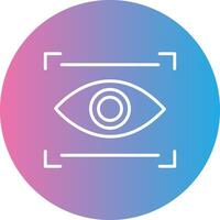 Eye Scan Line Gradient Circle Icon vector