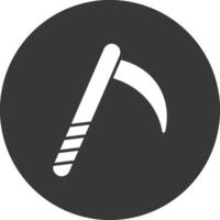 Scythe Glyph Inverted Icon vector