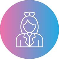 Nurse Line Gradient Circle Icon vector