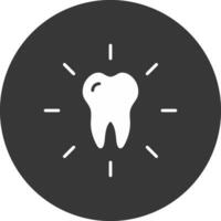 dental cuidado glifo invertido icono vector