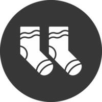 calcetines glifo icono invertido vector