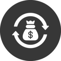 Return Of Investment Glyph Inverted Icon vector