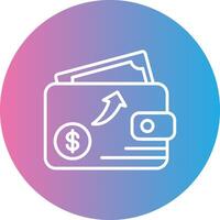 Wallet Line Gradient Circle Icon vector