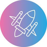 Rocket Ship Line Gradient Circle Icon vector