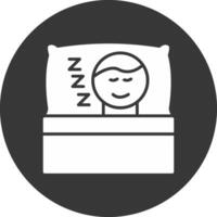 Sleepy Glyph Inverted Icon vector