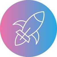 Rocket Ship Line Gradient Circle Icon vector