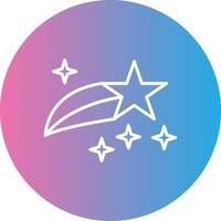 Shooting Star Line Gradient Circle Icon vector