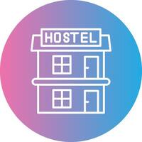 Hostal línea degradado circulo icono vector