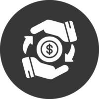 Loan Glyph Inverted Icon vector