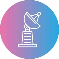 Satellite Dish Line Gradient Circle Icon vector