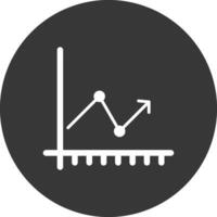 Arrow Chart Glyph Inverted Icon vector