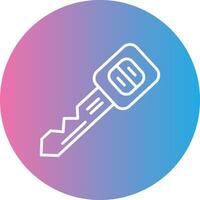 Car Key Line Gradient Circle Icon vector