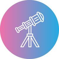 Telescope Line Gradient Circle Icon vector