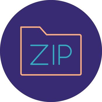 Código Postal archivos línea dos color circulo icono vector